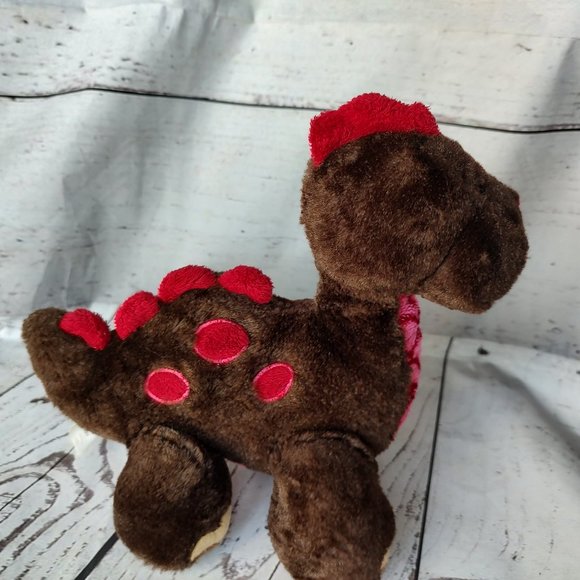 Webkinz Cocoa Dinosaur Brown Red Pink Ganz Plush 9" Toy Lovey No Code valentine - Picture 3 of 8
